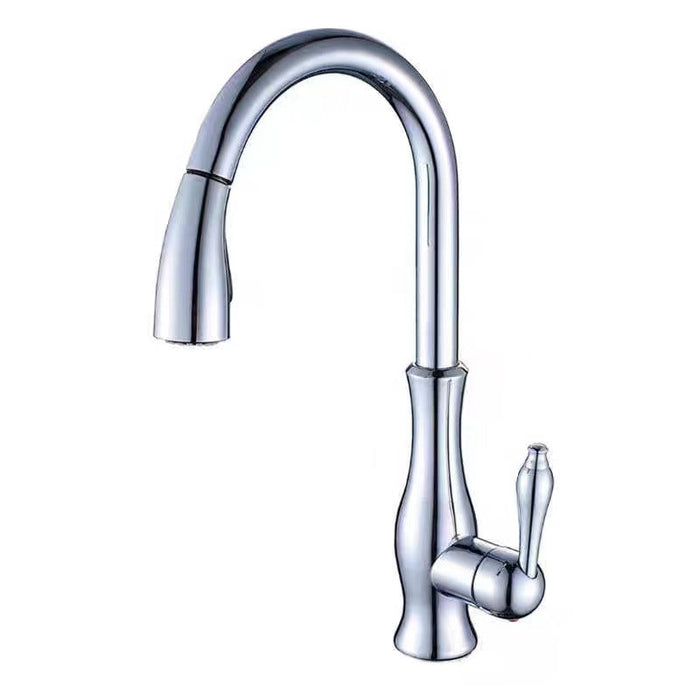 French Retro Pull Faucet Copper Classical Faucet Kitchen Sink Vegetable Basin Creative Hot And Cold Water Head