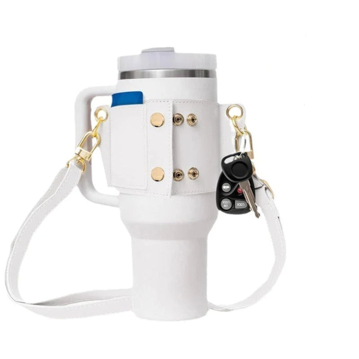 Shoulder-Strap Tumbler Holder and Cup Cover Accessory Set