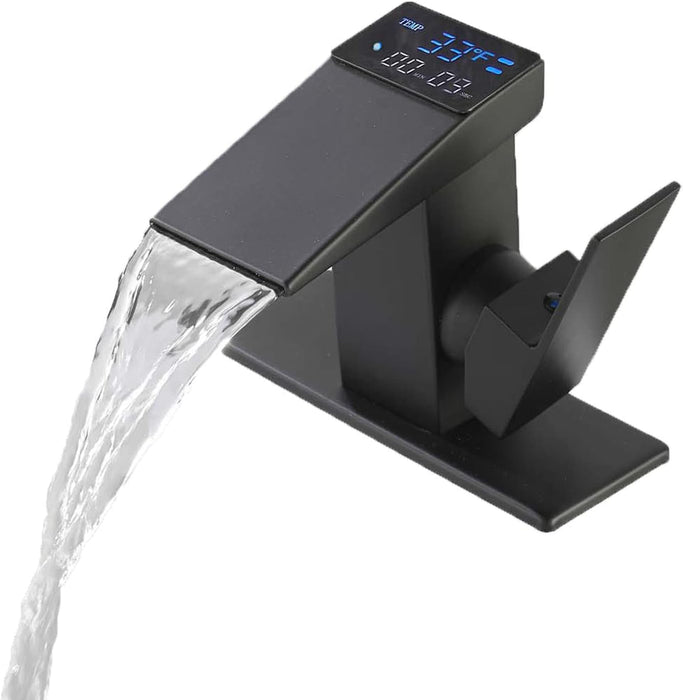 Bathroom Faucet,Temperature Display,  Sink Faucet,Hot and Cold Dual Control,Suitable for Single Hole and Three Holes