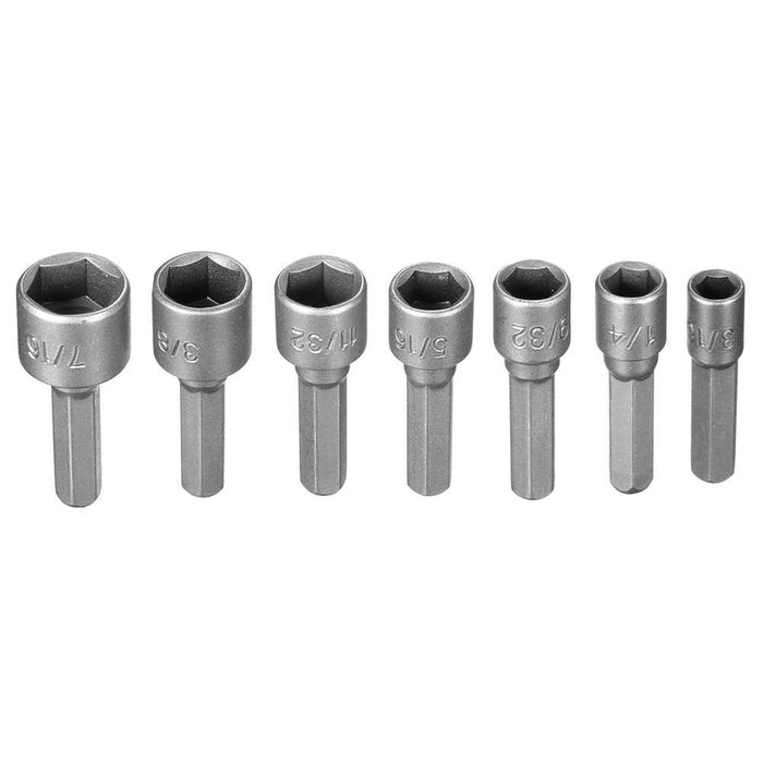 Drillpro 14pcs 1/4 Inch Hex Shank Power Nut Driver Drill Bit Set SAE Metric Socket Wrench Screw Screwdriver