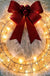 Christmas Garland 50CM Luminous LED Warm Light Metal Luminous Wreath With Big Bowknot Christmas Front Door Home Holiday Party Door Hanging Decor