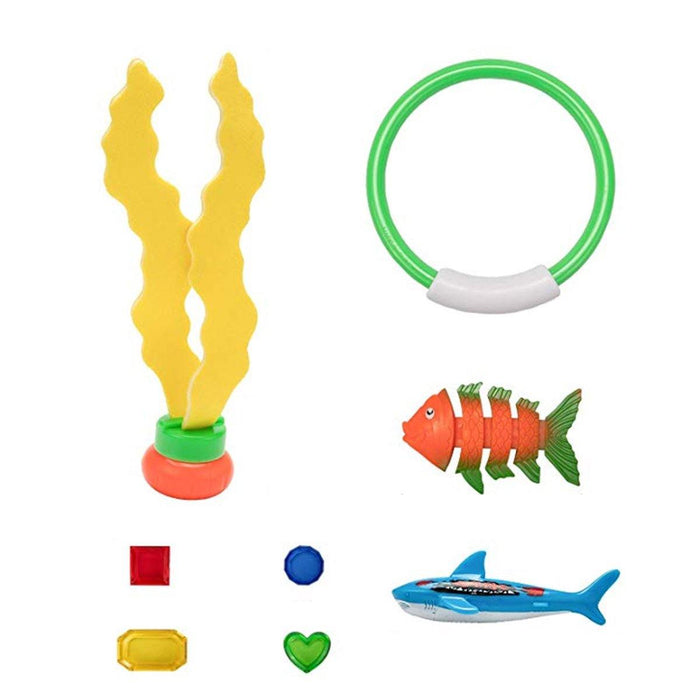 Portable Diving Toys Set Diving Torpedo Rocket Fish Sticks Shark Shape Toys Kids Water Play Toys Gift