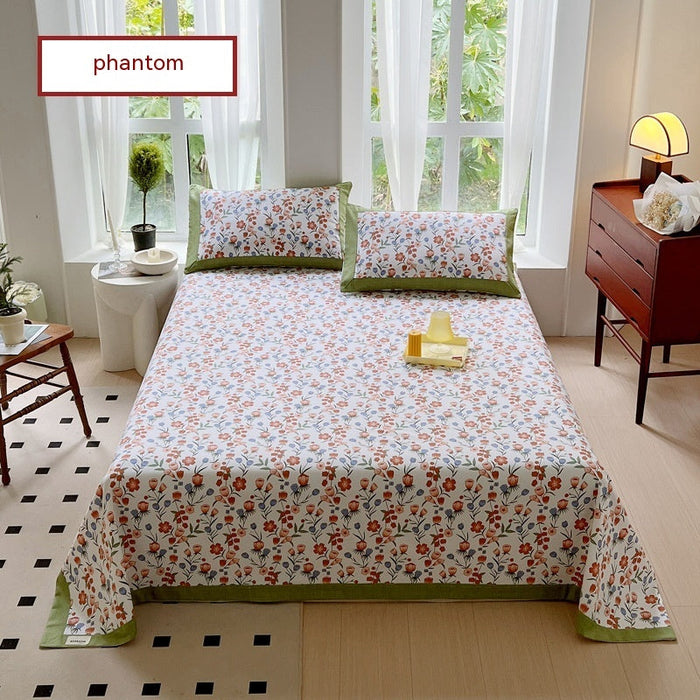 Cotton Floral Quilt Cover Pillowcase Suit