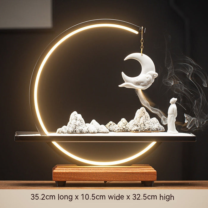 Creative Zen Backflow Burner Lamp Ring Ceramic Decoration Personality Indoor Incense Holder