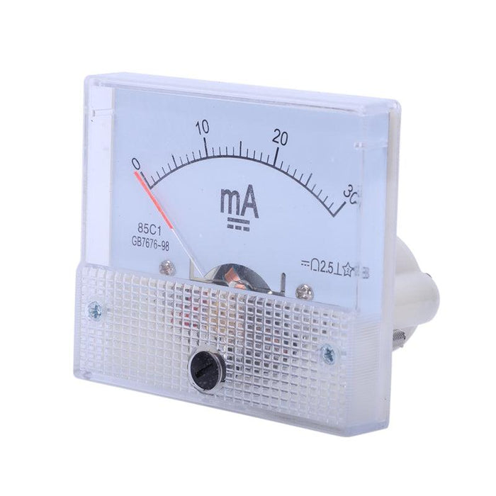 85C1 DC mA Ammeter 0-10MA 30MA 50MA 100MA Analog Current Panel Meter Ammeter