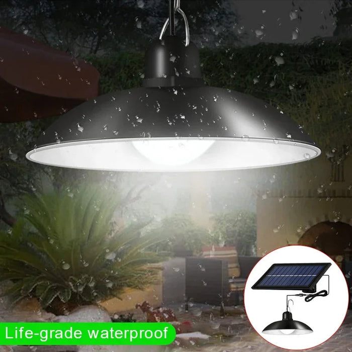 Single Dual Heads Solar Pendant Lights Remote Control Indoor Outdoor Shed Lamp Led Hanging for Storage Room Yard Porch Garden