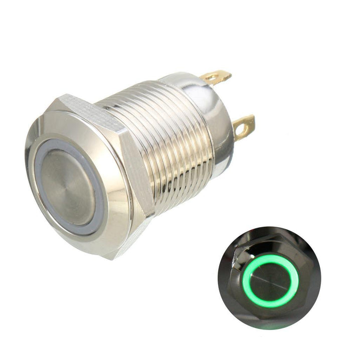 Machifit DC 5V 19mm 4 Pin Momentary Switch Led Light Metal Push Button Waterproof Switch