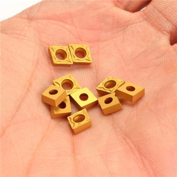 Machifit 10pcs CCMT060204-HM YBC251 Carbide Insert Titanium Coated Carbide Cutter