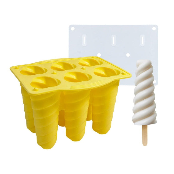 6-piece Spiral Ice Cream Silicone Food Grade Mold