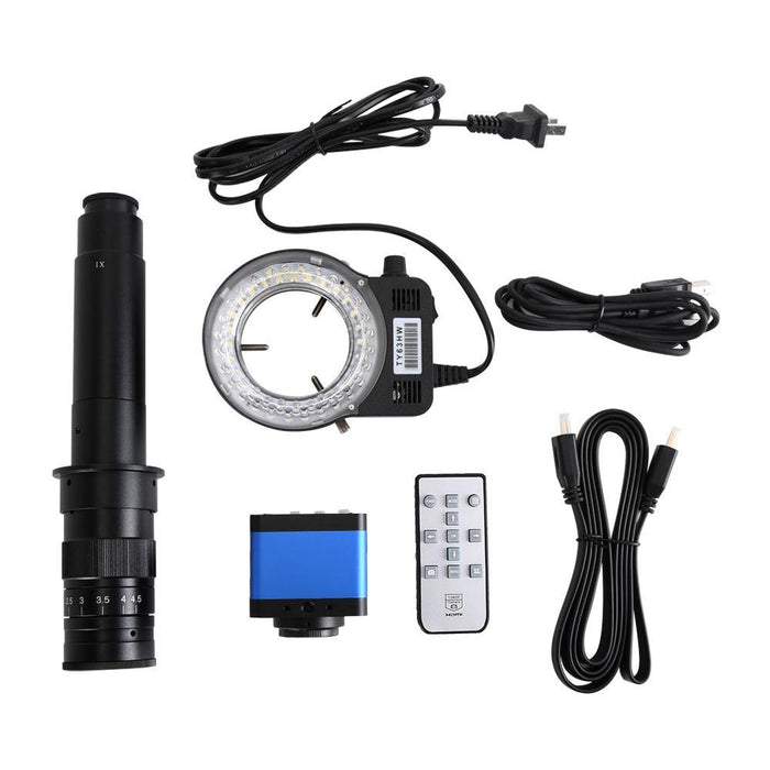 FHD 34MP USB Industrial Electronic Digital Video Microscope Camera 130X 180X 300X C Mount Lens For Phone PCB Soldering