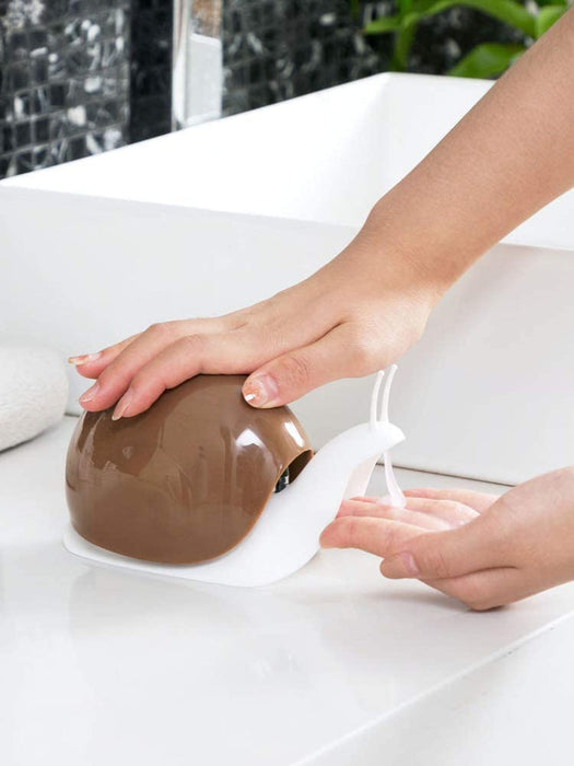 Cute Snail Soap Dispenser for Kitchen Bathroom Etc. (120ML) (Brown)