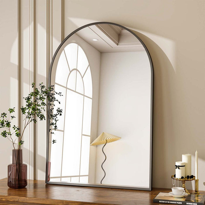 24"X 36" Bathroom Mirror Wall Vanity Arched Mirror, Black