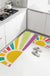 Feblilac Rainbow Sun Rays PVC Leather Kitchen Mat