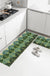 Feblilac Golden Green Ginkgo Leaves PVC Leather Kitchen Mat