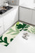 Feblilac Green Leaves PVC Leather Kitchen Mat