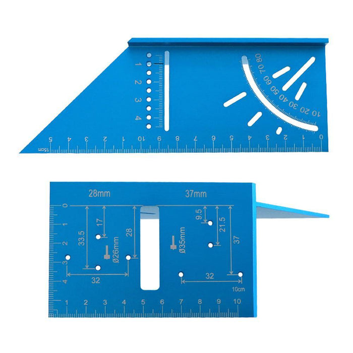 Drillpro 2 In 1 45/90 Degree Multifuction Aluminium Alloy Angle Ruler 20-35mm Woodworking Mounting Hinge Jig