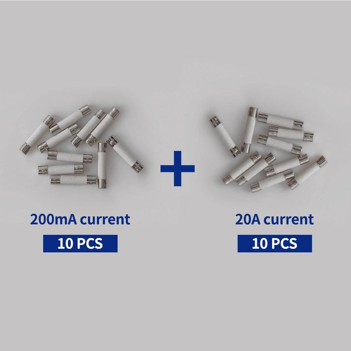 20 Pcs ANENG 6X30mm Ceramic Fuse 200mA+20A for Multimeter