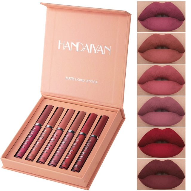 6PC Matte Velvet Lip Gloss Set - Okeihouse