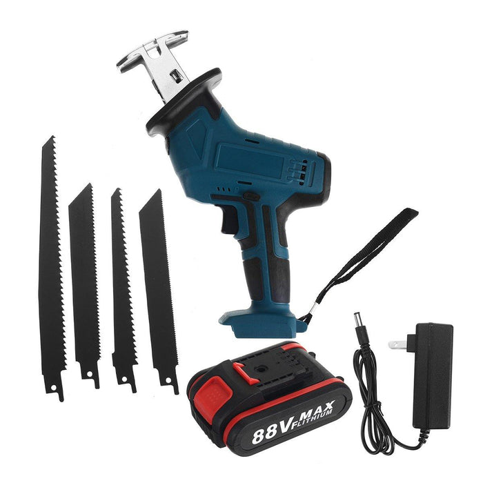 Cordless Reciprocating Saw With 4 Blades Rechargeable Electric Saw for Sawing Branches Metal PVC Wood