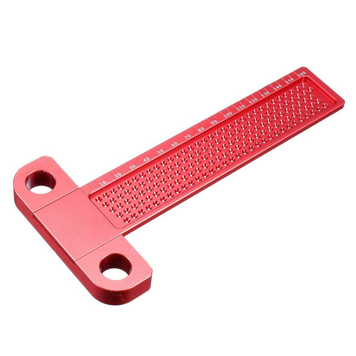 Drillpro Aluminium Alloy T-160 Hole Positioning Metric Measuring Ruler Woodworking Precision Marking Scriber