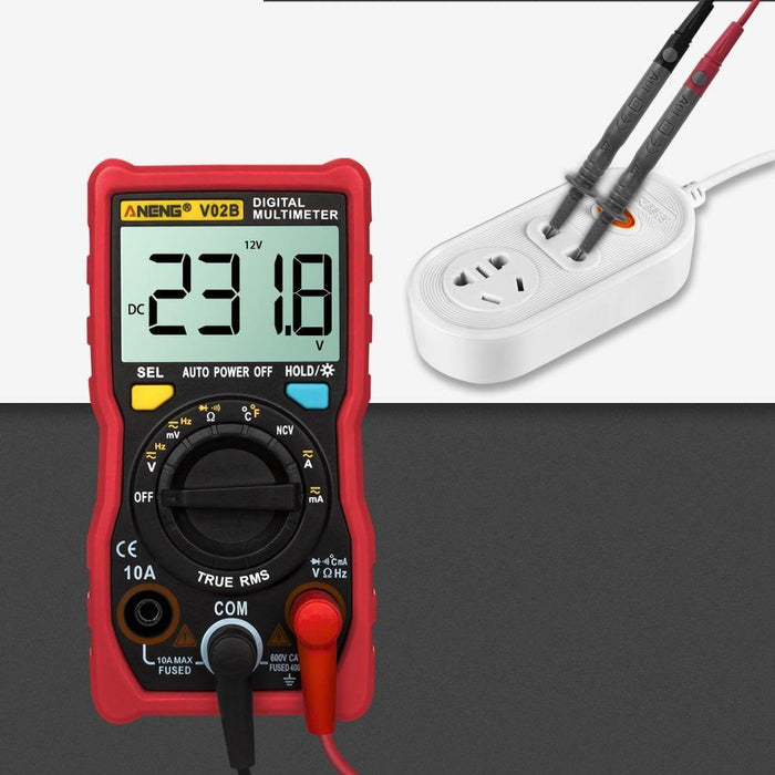 ANENG V02B  4000 Counts Auto-ranging Digital True RMS Multimeter With Temperature Measure Backlight+Flashlight