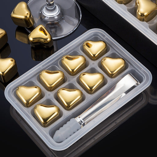 304 Heart-shaped Gold Stainless Steel Ice Cube