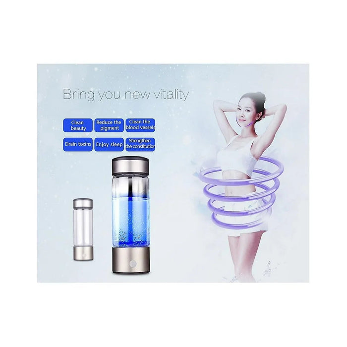 Rechargeable Portable Glass Hydrogen Water Bottle with Advanced Hydrogen Water Generation Technology