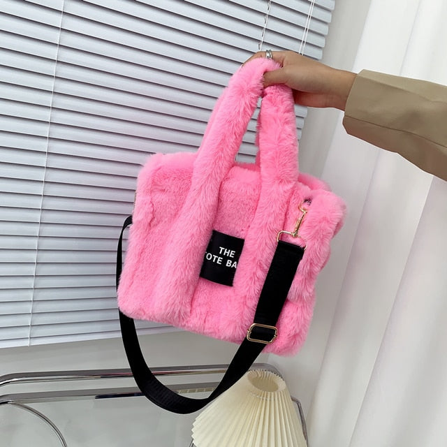 Designer Faux Fur Tote Bag - Okeihouse