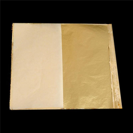 100Pcs Imitation Gold Foil Sheets Copper Leaf Sheets Transfer Leaf Sheets Gold Leaf Booklet 16cm×16c