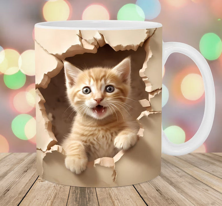 Cat Hollow Wall Ceramic Coffee Mug