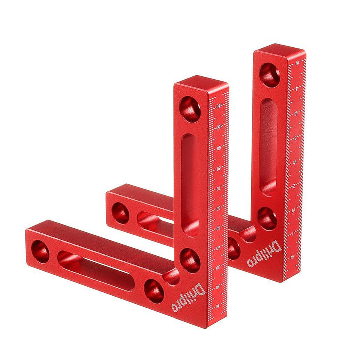 Drillpro DP-WD3 2Pcs Woodworking Precision Clamping Square L Shape Auxiliary Fixture Machinist Square with Metric and Inch Sacle Right Angle Positioning Ruler Clamp