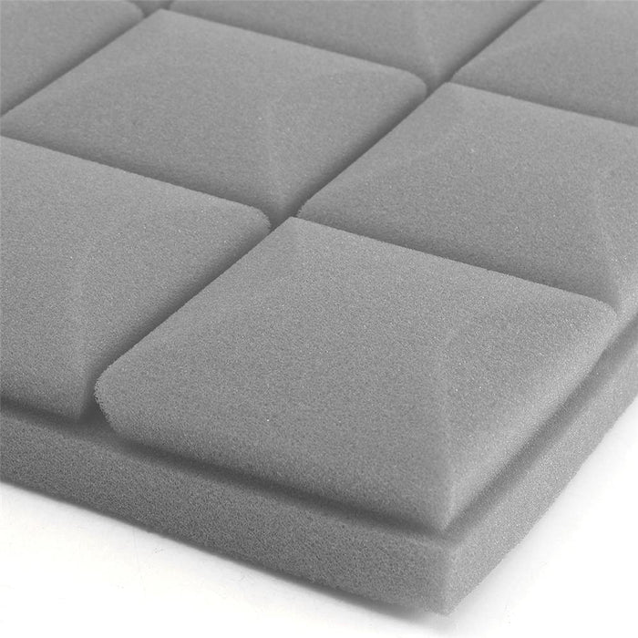 4pcs 50x50x5cm Acoustic Foam Wedge Panel Sound Absorption Tiles