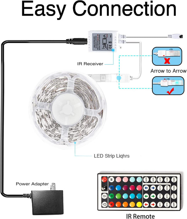 Led Lights for Bedroom, 32.8Ft Led Strip Lights 5050 RGB Color Changing Strip Light with Remote Control, Led Light for Room Decor, Home Decor