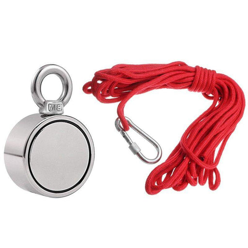 500KG D75mm Double Side Neodymium Fishing Salvage Recovery Magnet with 10M Rope