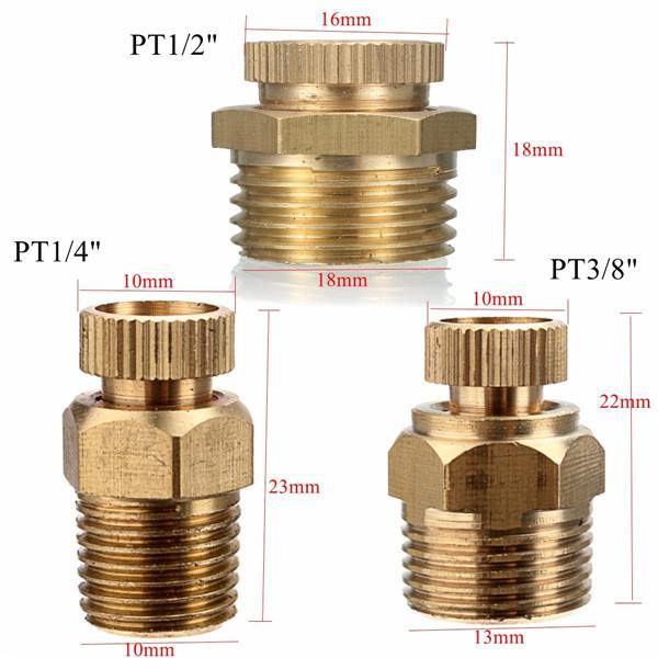 PT 1/2 3/8 1/4 Inch Brass Drain Valve Air Compressor Male Threaded Water Drain Valve