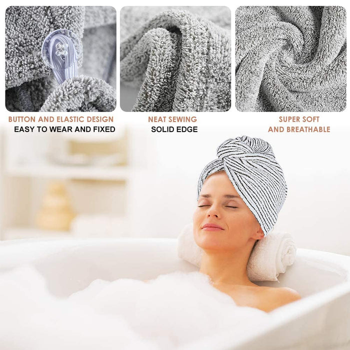 3 Pack Hair Towel Wrap for Women, Ultra Soft Hair Drying Towels, Anti-Frizz & Super Absorbent Hair Turban, Suitable for Curly, Long & Thick Hair