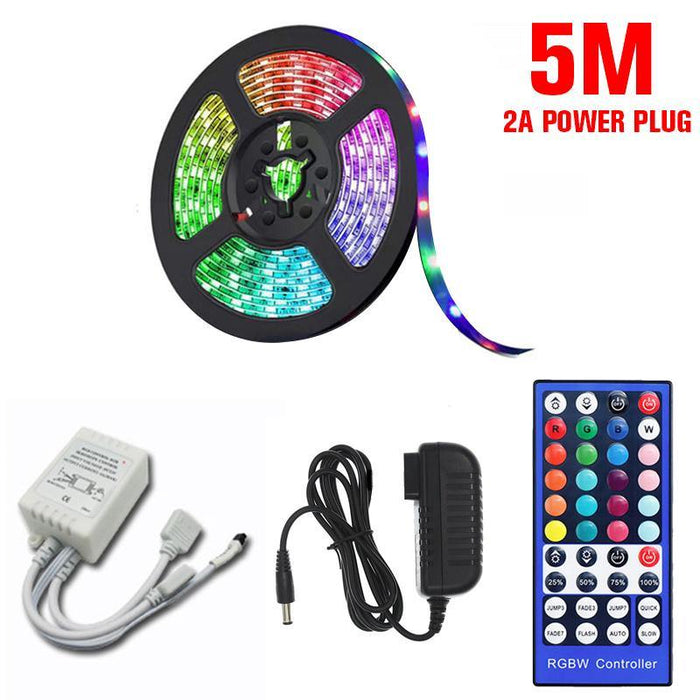 3M/5M/10M RGB 3528 SMD LED Strip Light Non-waterproof Full Kit Lamp + 44 Key IR Remote Controller +US Power Adapter