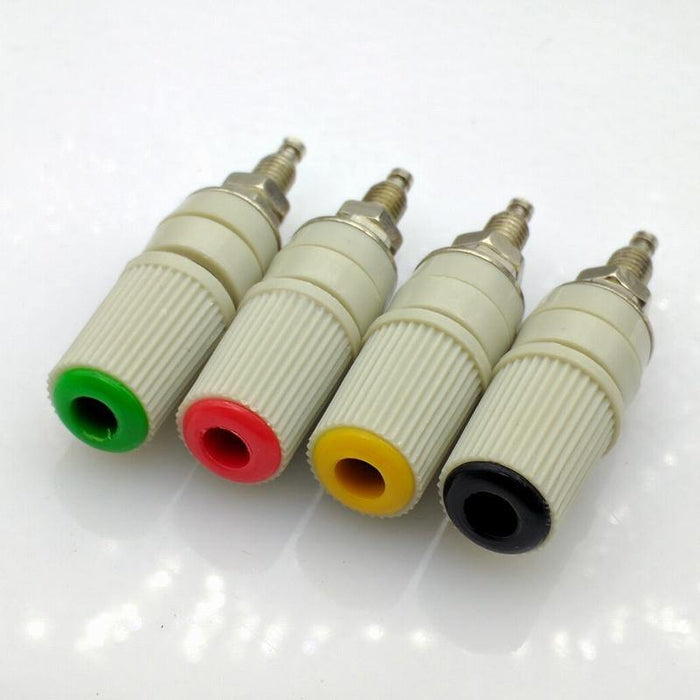 4Color 4mm Banana Socket Pure Copper Large Current Binding Post M5 Studs 30VAC-60VDC MAX 24A Banana Female Connector Plug