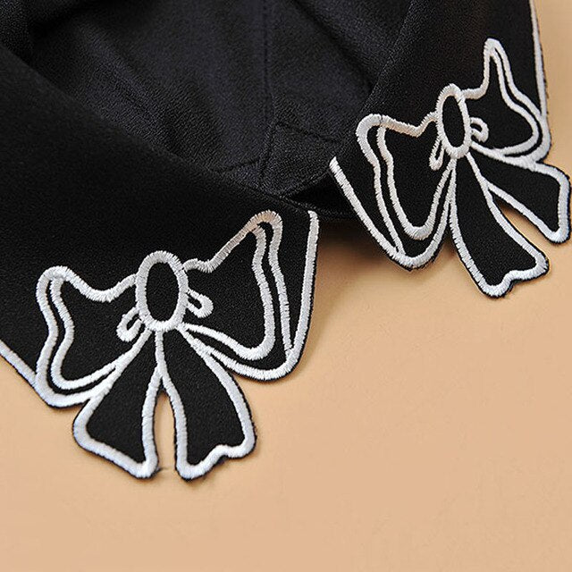 Embroidery Fake Women Collar Shirt - Okeihouse