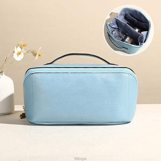 Large-Capacity Leather Cosmetic Bag - Okeihouse