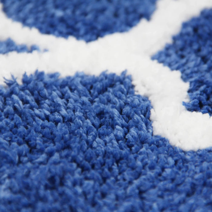 Blue Moroccan Ultra Soft Bathroom Rug