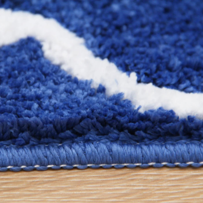 Blue Moroccan Ultra Soft Bathroom Rug