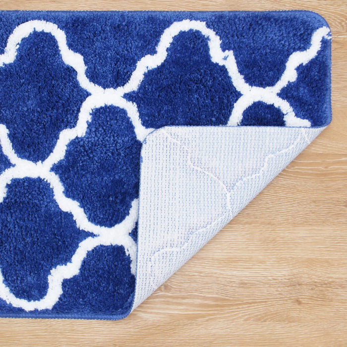 Blue Moroccan Ultra Soft Bathroom Rug