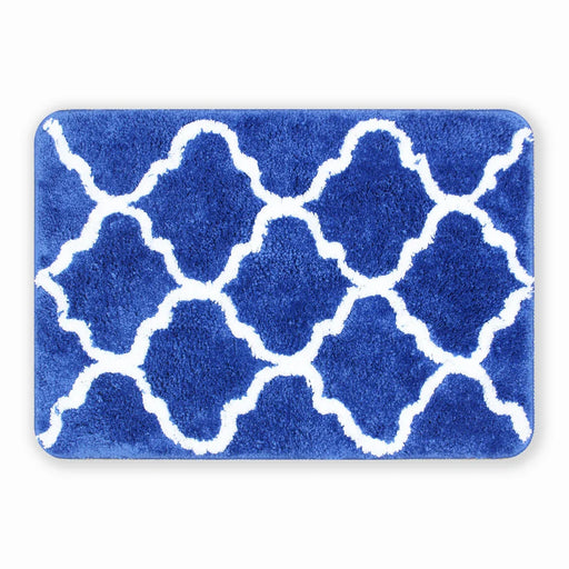 Blue Moroccan Ultra Soft Bathroom Rug