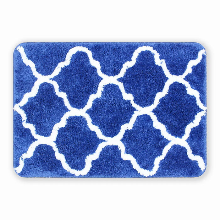 Blue Moroccan Ultra Soft Bathroom Rug