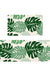 Feblilac PVC Green Tropical Leaves Kitchen Mat, Monstera Leaves Rug