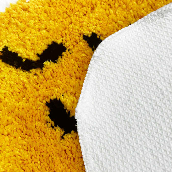 Feblilac Cute Egg Yellow Tufted Bath Mat