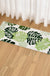 Green Leaves Bathroom Rug, Tropical Monstera Leaves Bath Mat