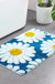 Feblilac Bright Blue Daisy Tufted Bath Mat