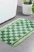 Feblilac Green Checkerboard Pattern Tufted Bath Mat